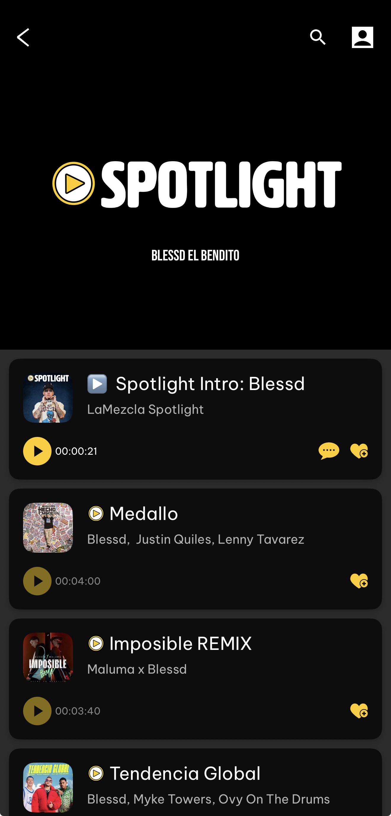 LaMezcla Music artist spotlight screen